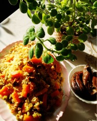 لوبیا پلو مخلوط