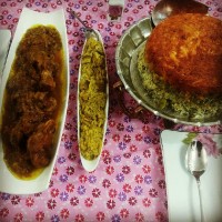 چلو ماهیچه به شیوه پسران کریم و کشک بادمجان دودی