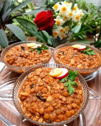 خوراک عدس و قارچ
