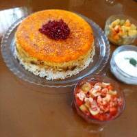 تهچین مرغ و بادمجان
