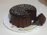 کیک اسفنجی دبل چاکلت با رویه گاناش