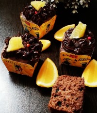 کاپ کیک شکلاتی پرتغالی (بدون فر)