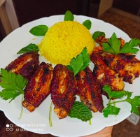 کباب جوجه پلو زعفرانی