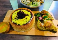 برنج قالبی ومرغ مجلسی