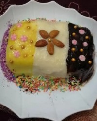 کـیـک قـالـبـی سـه رنـگ خـودم پـز