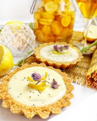 تارت یخچالی با کرم پاتیسیر لیمویی