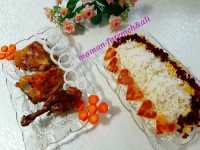 زرشک پلو با مرغ زعفرونی