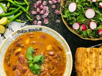 خوراک لوبیا عروس با قارچ