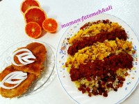 عدس پلو و ته دیگ نان قلبی