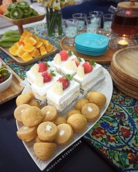 نان خامه ای و شیرینی تر برشی