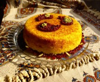 ته چین مرغ و بادمجان