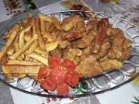 مرغ سوخاری با سیب زمینی