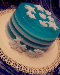 ژله دو رنگ بدون قالب? (ژله دانه برفی) با دستور