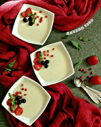 فرنی با نشاسته ذرت و خامه