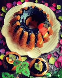 کیک چای با رویه گاناش