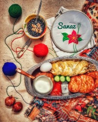 چالش سفره صبحانه نان خانگی گیس بافت