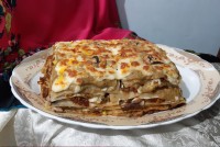 لازانیا گوشت و قارچ