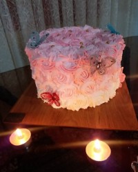 کیک طرح گل رز