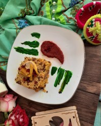 Lentil pilaf and Chips :\