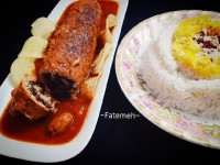 رولت مرغ و گوشت