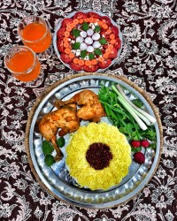 زرشک پلو با مرغ...♡