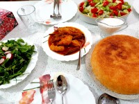 پلو خورشت بامیه با مرغ