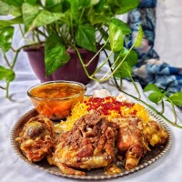 چلو گوشت مجلسی بدون رب