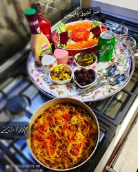 اسپاگتی قارچ و گوشت