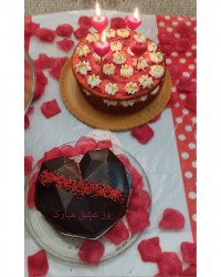 کیک و قلب شکلاتی سوپرایز