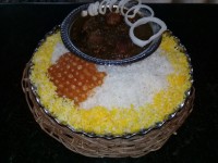 خورش سبزی برنج نیم دانه