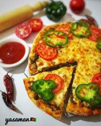 پیتزا مرغ و قارچ