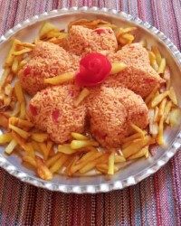 دمپخت گوجه و کباب بال مرغ