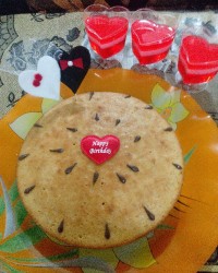 کیک و ژله ی ساده ولنتاین