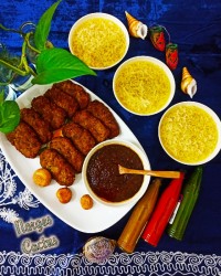 شامی کباب و سوپ نودلیت