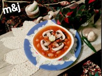 خوراک لوبیا با قارچ