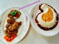 زرشک پلو با مرغ زعفرونی