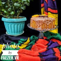 کیک گلاب با رویه کرم شکلاتی بدون فر