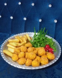 قارچ سوخاری و سیب زمینی سرخی