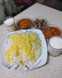 پلو قیمه زعفرانی