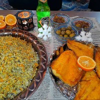 ماهی زعفرانی، سبزی پلو