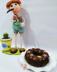 کیک شکلاتی با تزیین گاناش