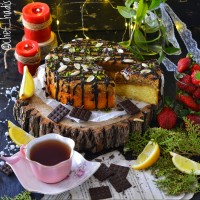 کیک ماست سه رنگ