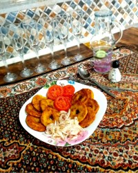 کباب تابه ای مرغ با نان خشک