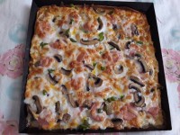 پیتزا بیکن و قارچ