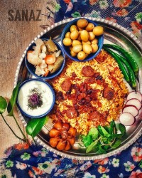 عدس پلو زعفرونی