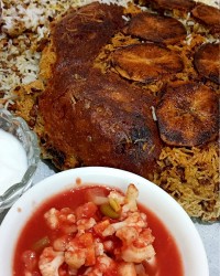 عدس پلو باگوشت