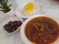 خورش بامیه با گوشت چرخ کرده