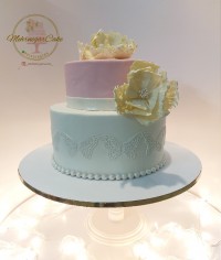 کیک دو طبقه فوندانتی