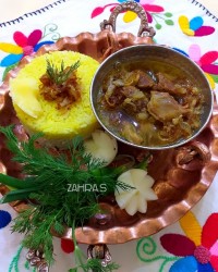 چلوگوشت زعفرانی رستورانی