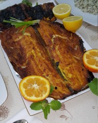 سبزی پلو و ماهی در فر